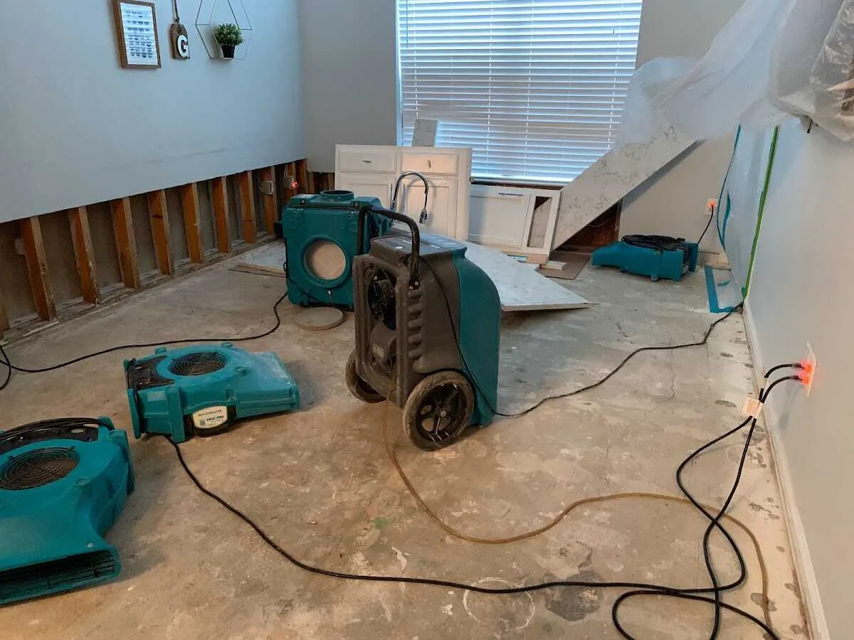 Dehumidifier in flood-cut room for Water Extraction & Removal in Belen